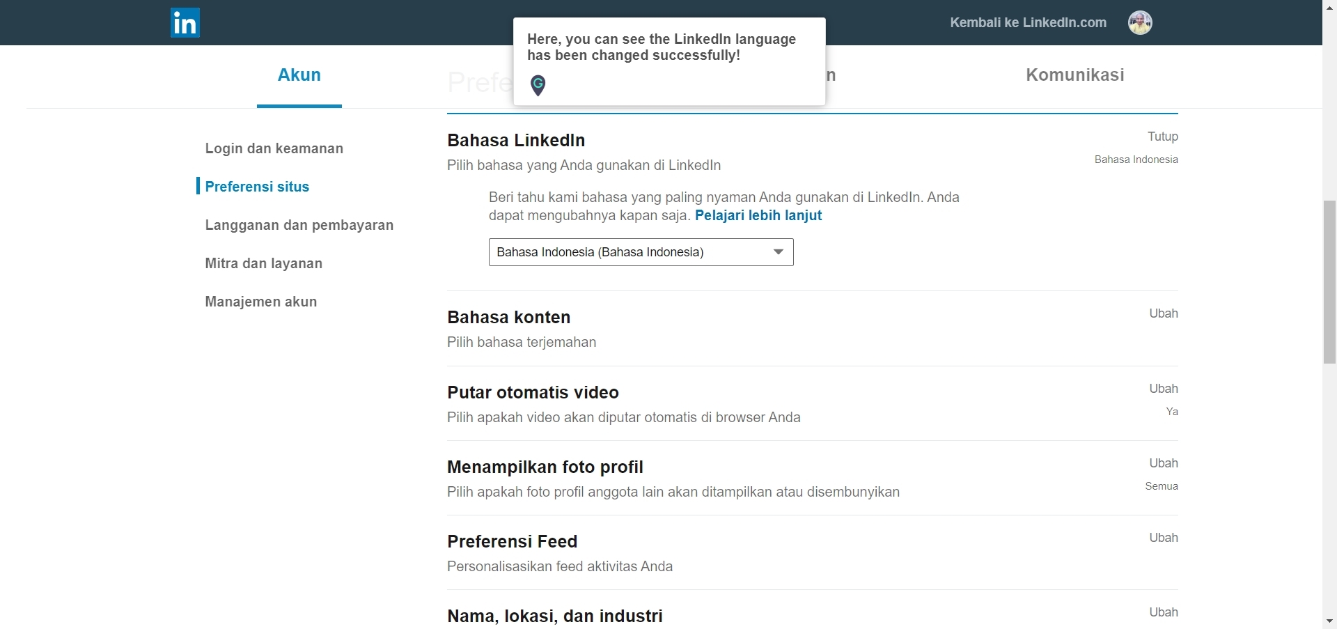 How to Change the Language in LinkedIn