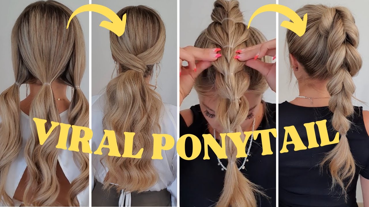  VIRAL  TRENDY DIY PONYTAIL HAIRSTYLES TUTORIAL easy hair hacks 