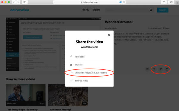 How to play DailyMotion videos in WordPress carousel  WordPress Plugin