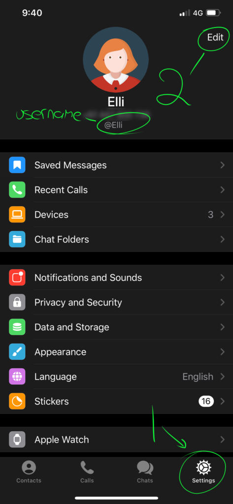 Find or create your Telegram Username  iOS  Client Diary