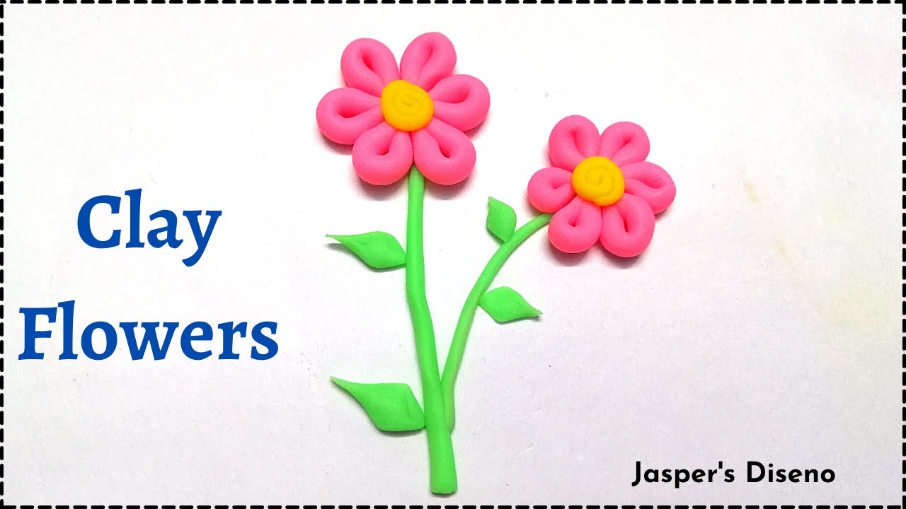 Flowers with Clay  Miniature Crafts  Clay Art Flowers  Play Dough 