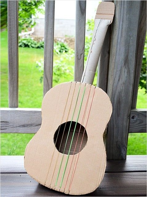 Homemade guitar kids diy kids crafts homemade cardboard homemade kids 