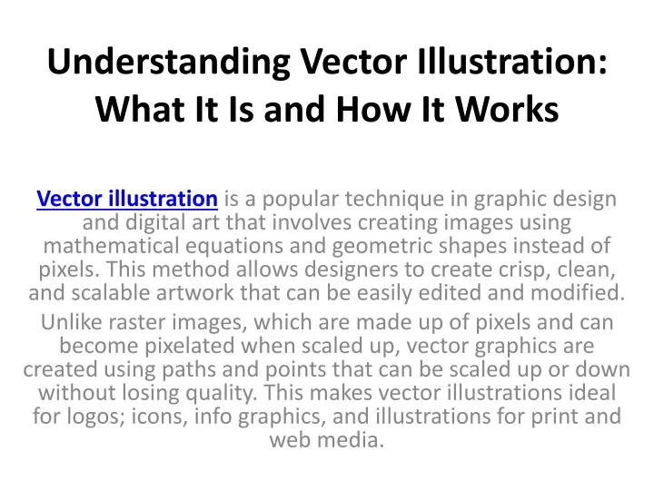 PPT  Understanding Vector Illustration What It Is and How It Works 