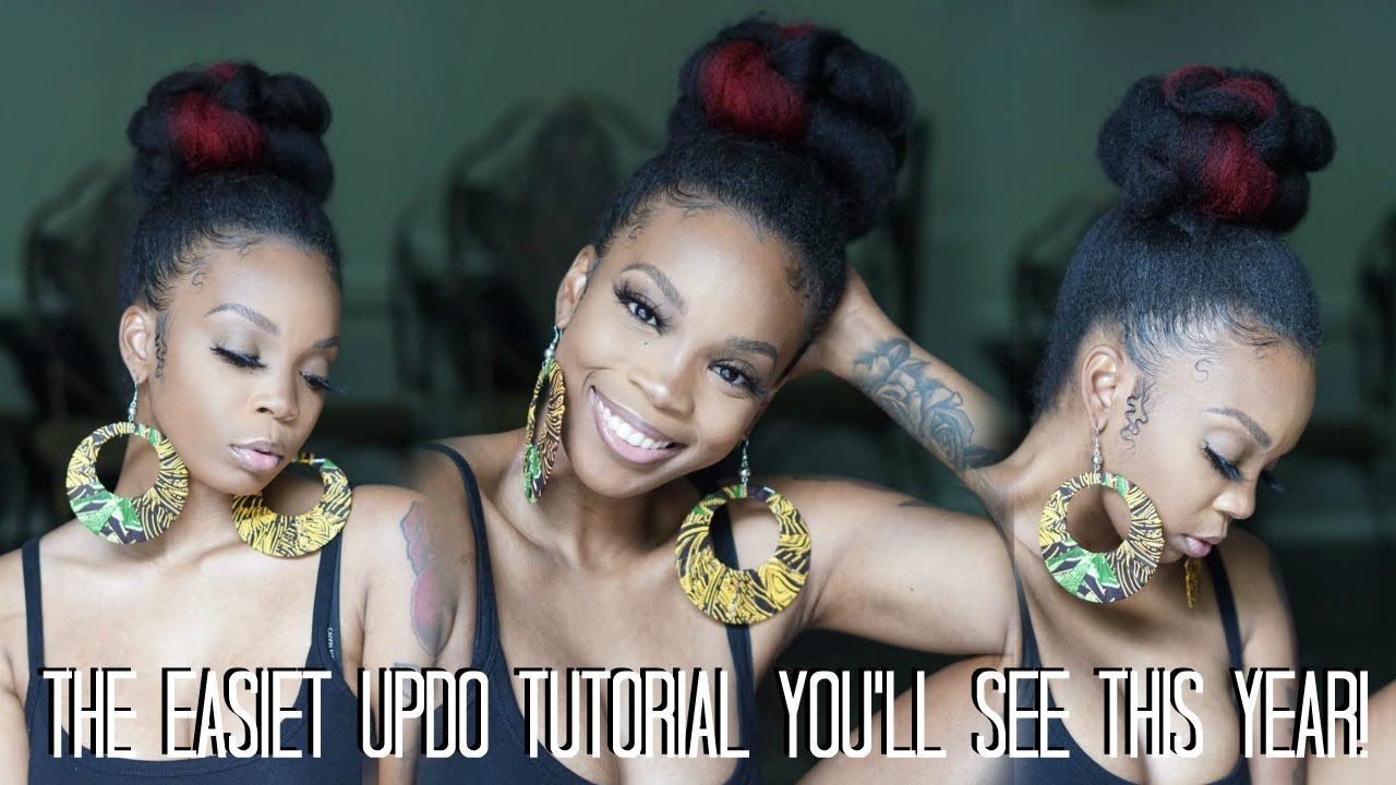 Easy Elegant Updo  Natural Hair Tutorial  YouTube