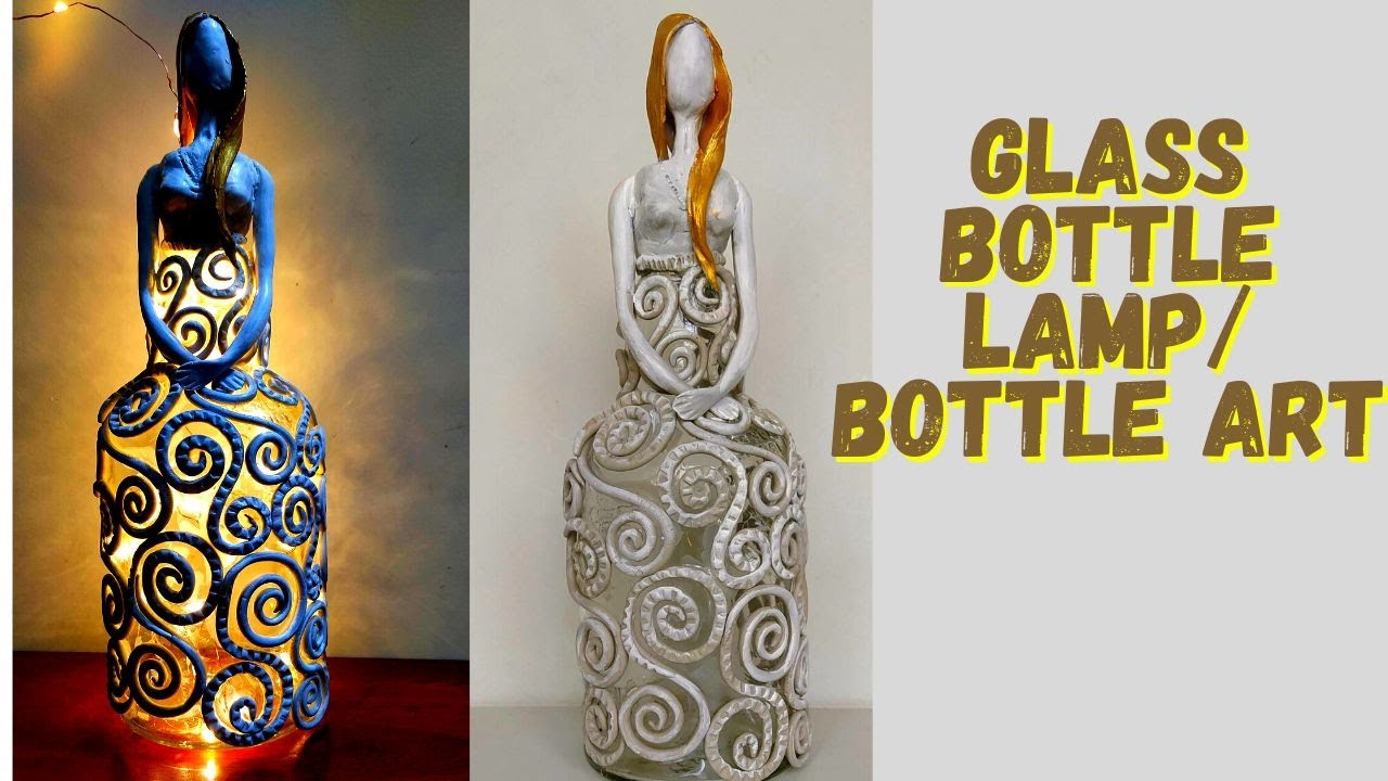 Glass Bottle Lamp Bottle Craft Idea  YouTube