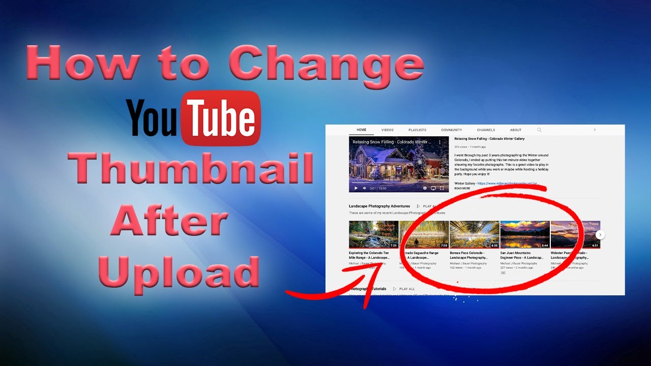 How to Change a Video Thumbnail on YouTube