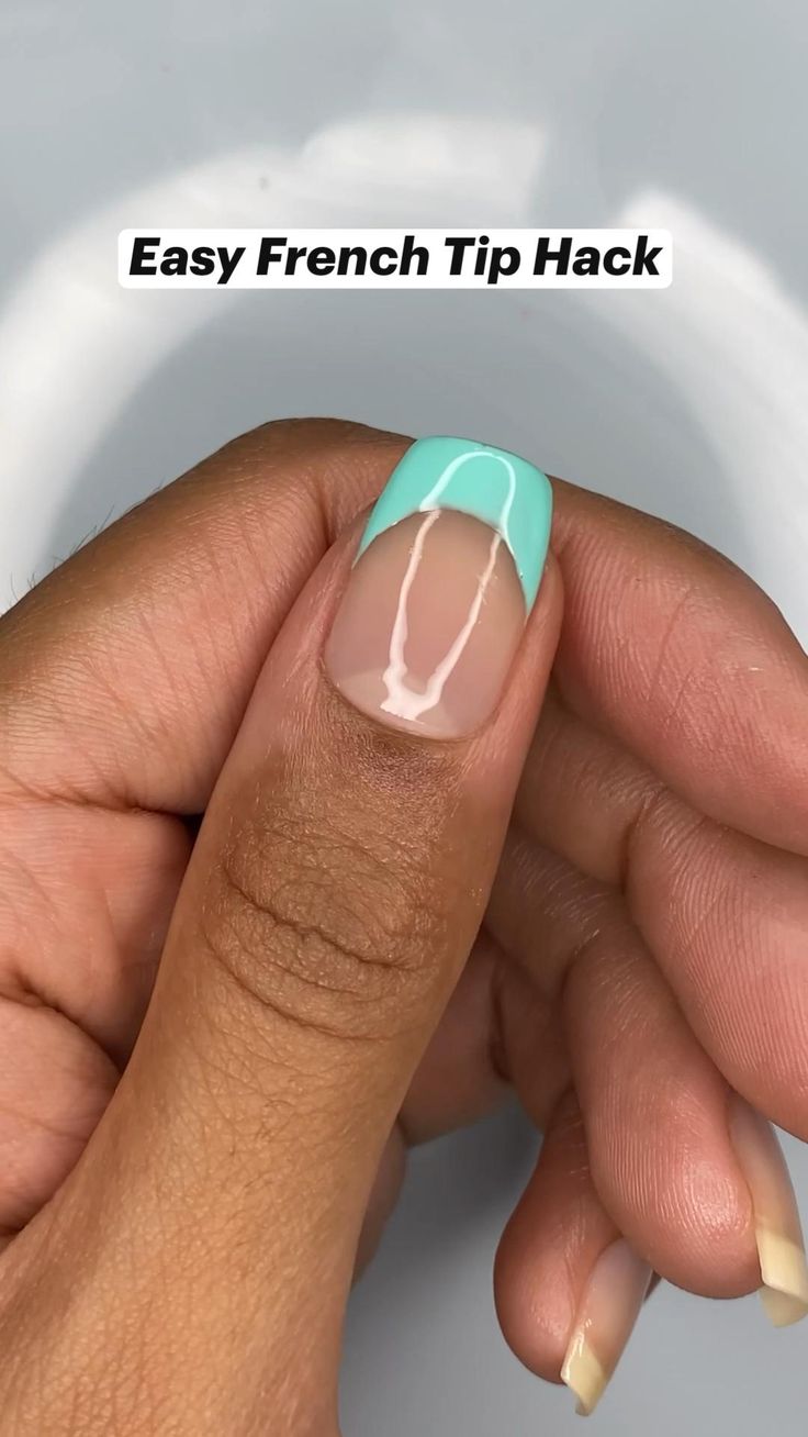 Easy French Tip Hack  Nail Art hack for DIY French manicure you can do 