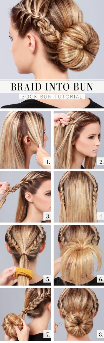 Easy Sock Bun Hairstyle Tutorial