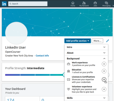 Adding a Udemy Certificate to Your LinkedIn Profile