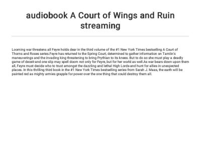 Is the Audiobook for A Court of Wings and Ruin Available on YouTube