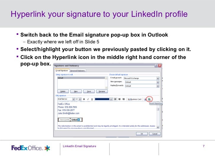 Adding LinkedIn to your email signature
