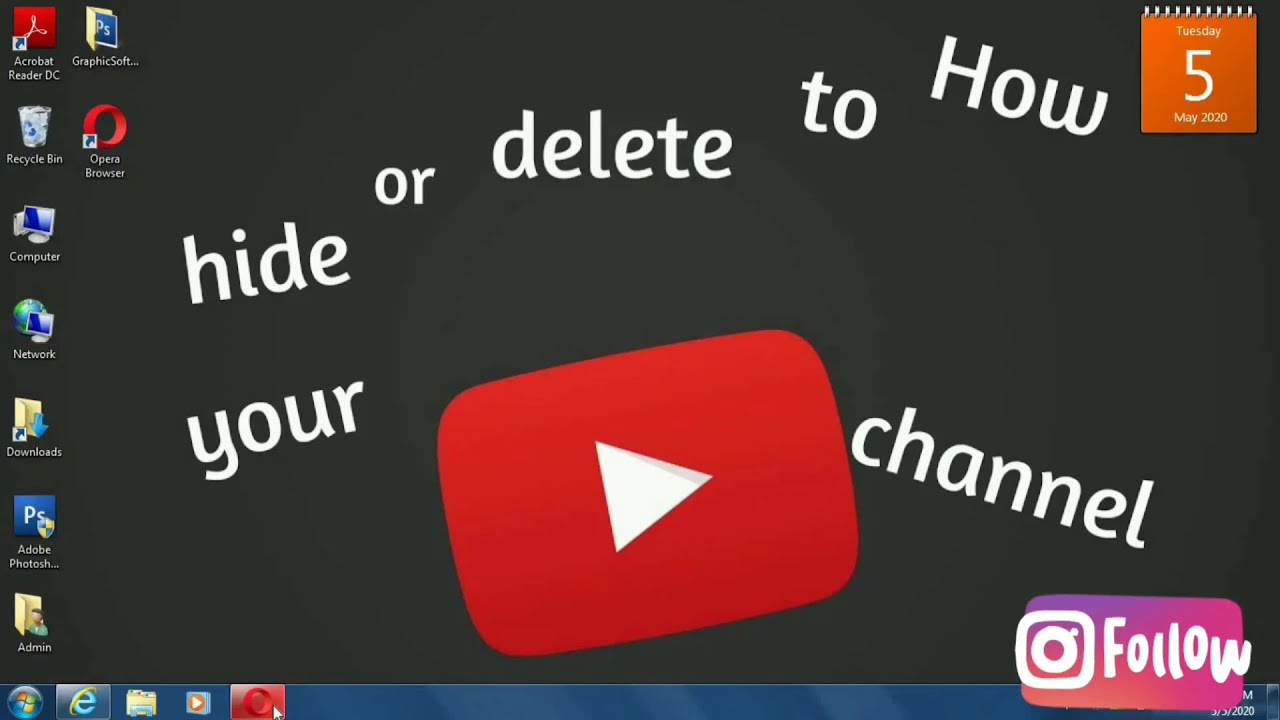 How to hide and delete YouTube channel  YouTube