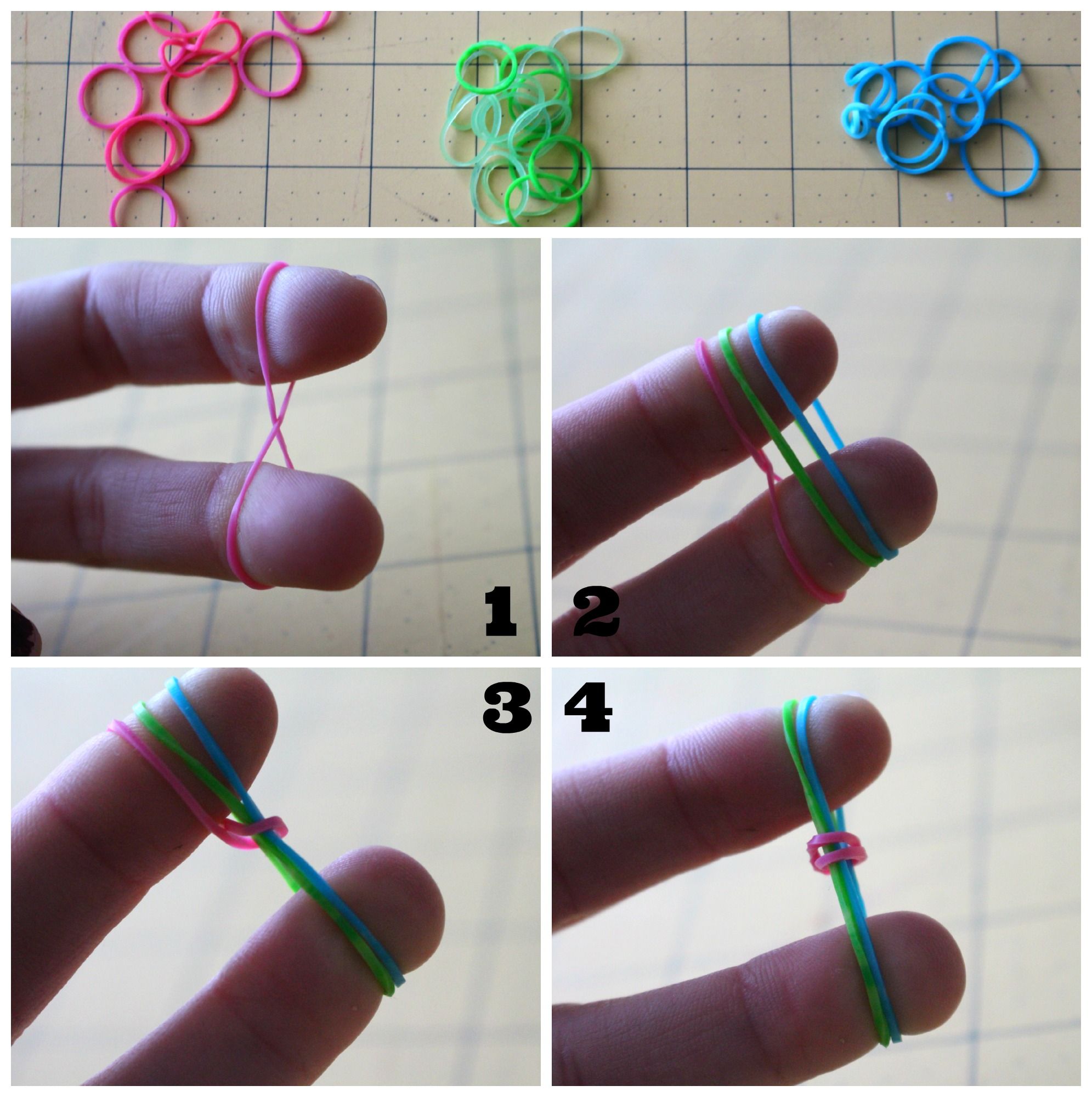 Steps for a fishtale braclet  Pulseras de gomitas Artesana de goma 