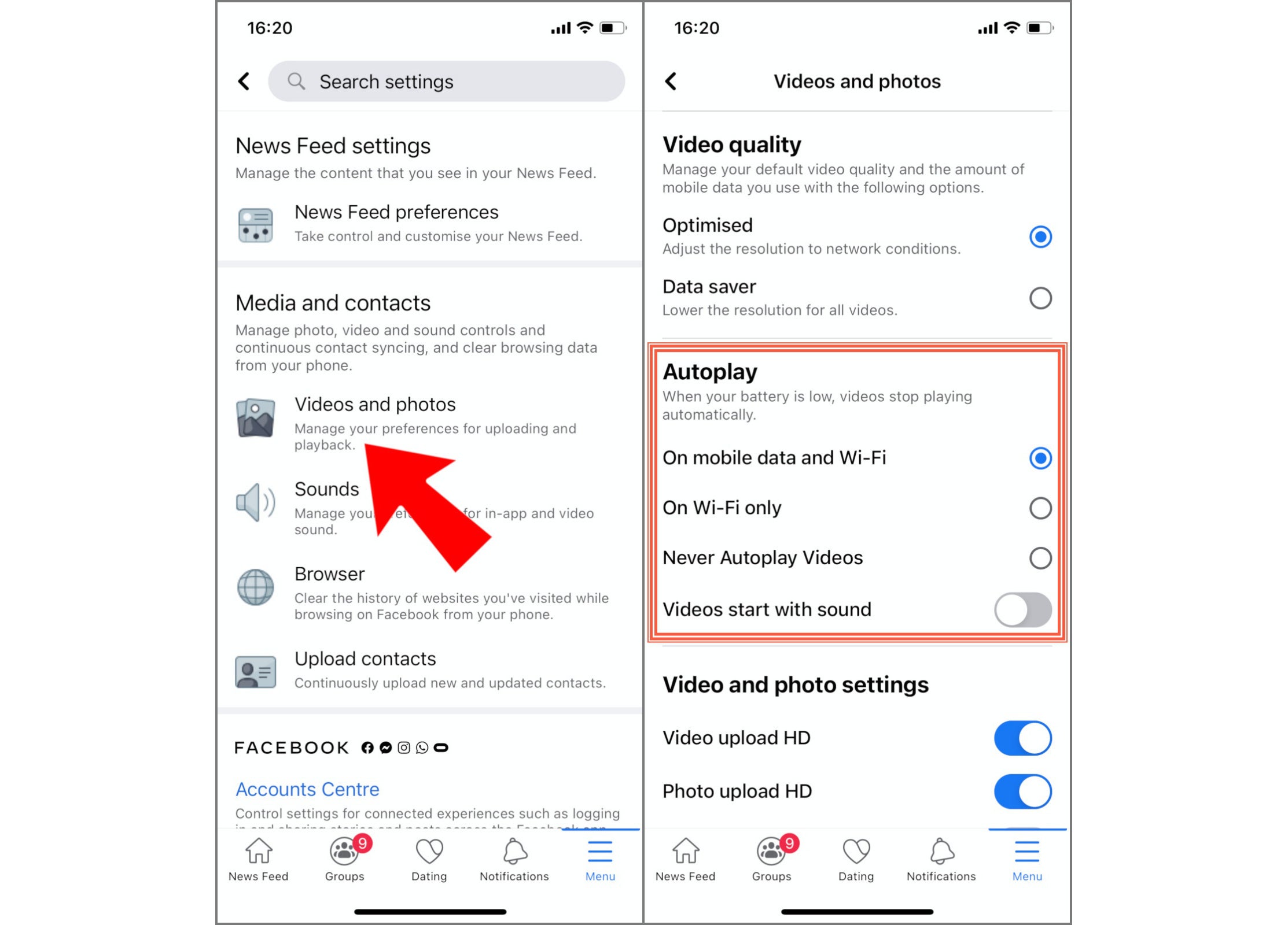 How to mute Facebook video autoplay or disable autoplay entirely 