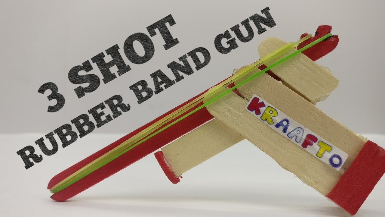 3 SHOT RUBBER BAND GUN   How To Make   DIY Tutorial  YouTube