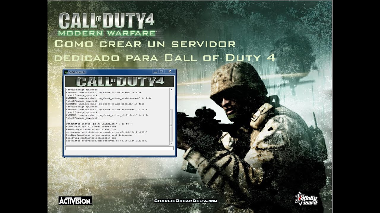 Como crear servidor dedicado para Call of Duty 4  YouTube