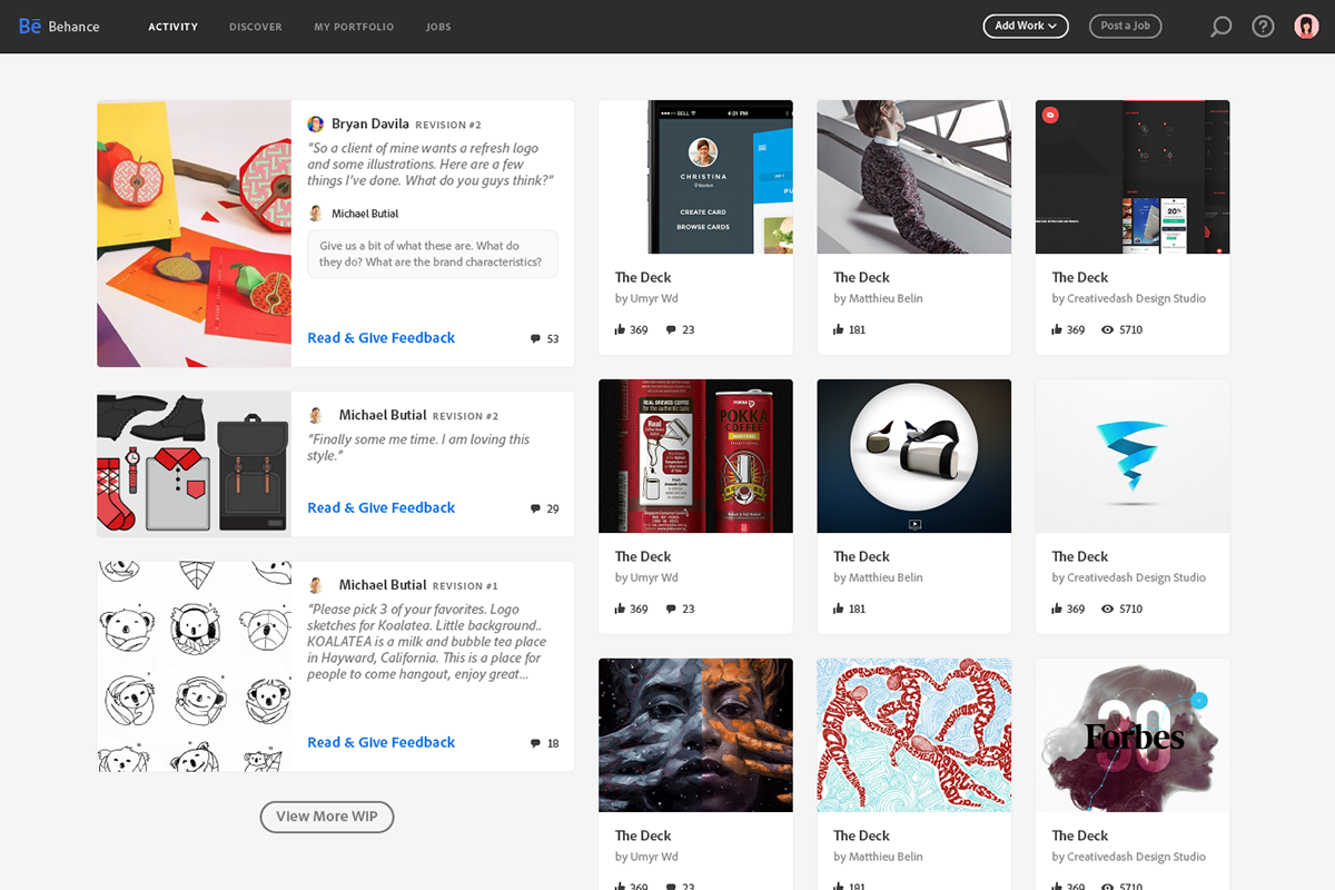 Behance Redesign Concept on Behance