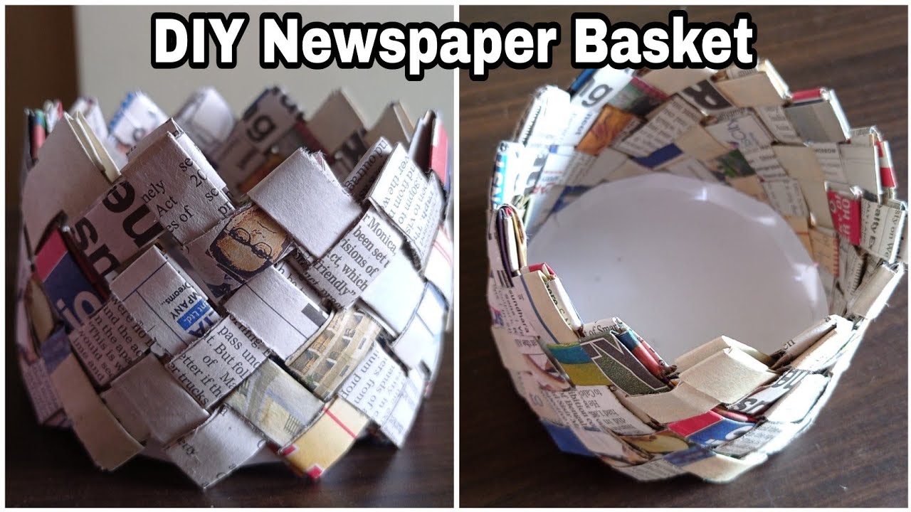 Easy Newspaper Basket Craft with Detailed Steps