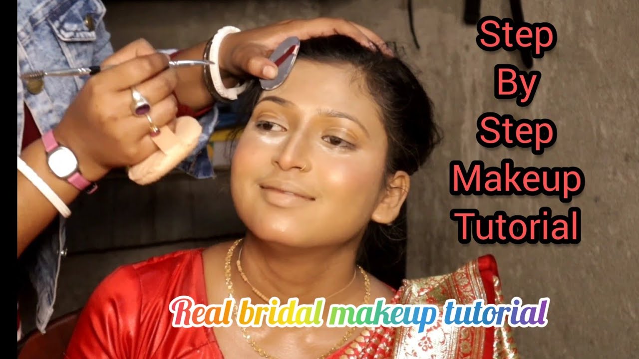 real bridal makeup tutorial  step by step makeup tutorial  