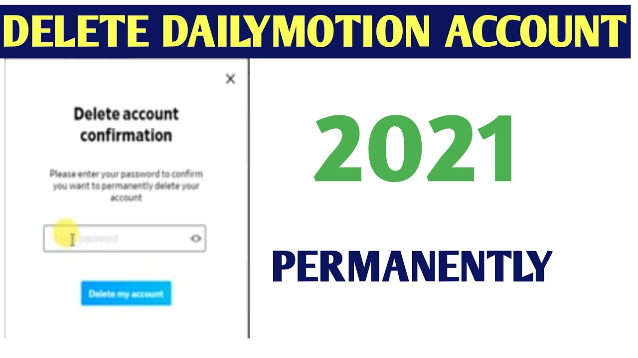 how to delete dailymotion account 2021 step by step  YouTube