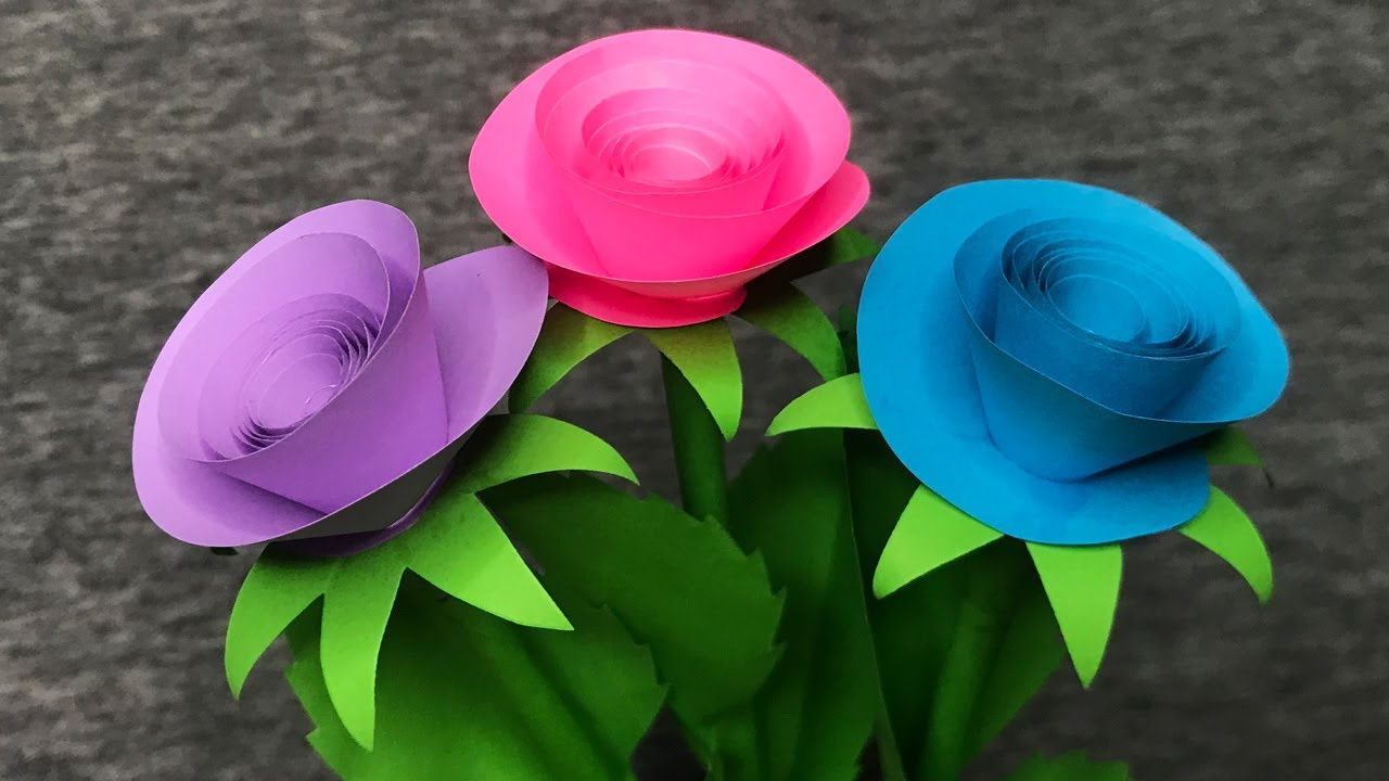 How to Make Small Rose Flower with Paper  Making Paper Flowers Step by 