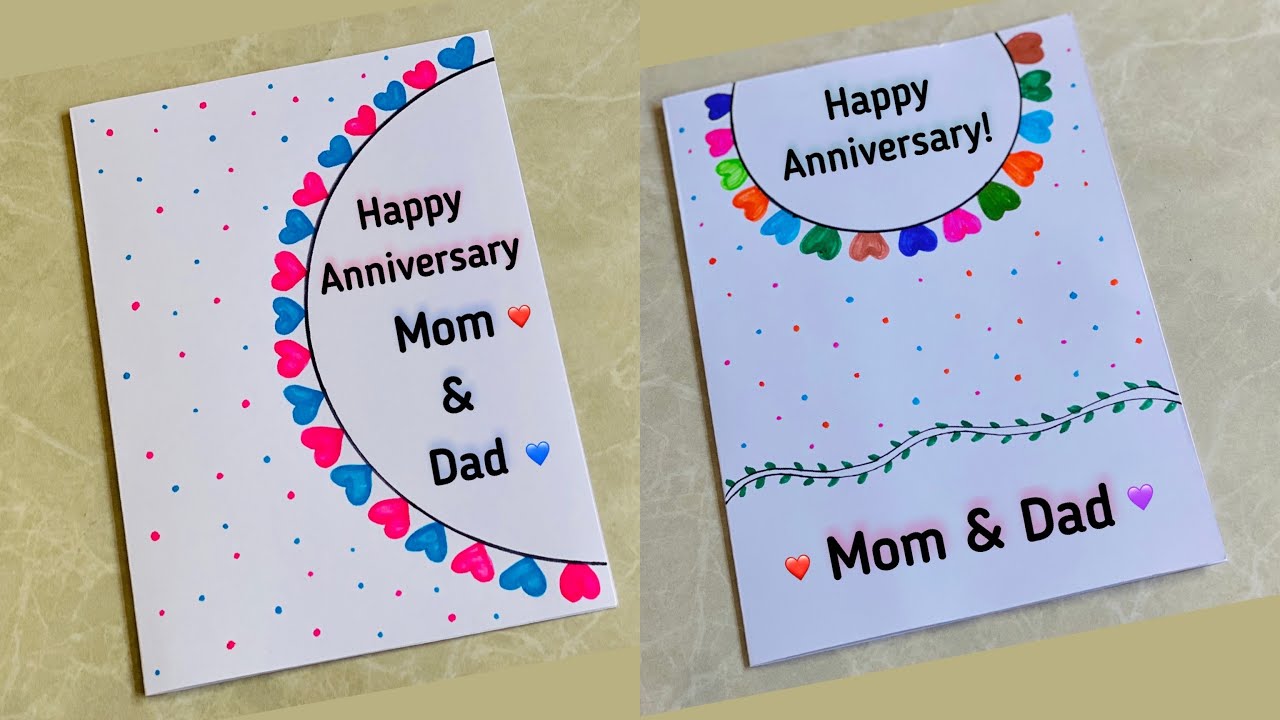 2 White Paper Anniversary Card ideas For Parents  Easy Anniversary 