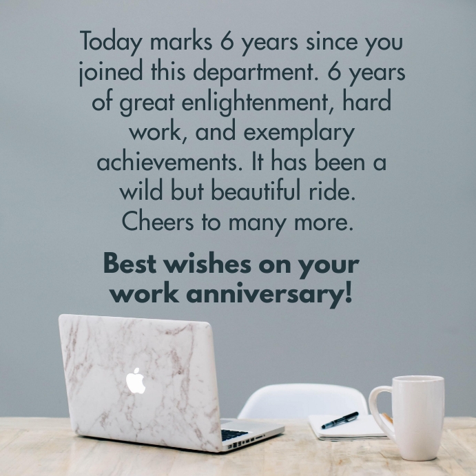 Copy of Work Anniversary Wishes  PosterMyWall