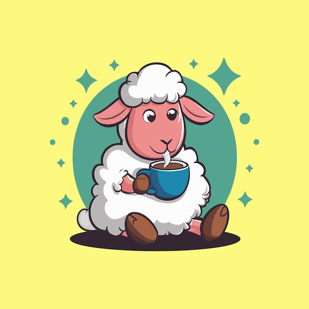 Premium Vector  Cute sheep eating tea vector graphic scalability based 