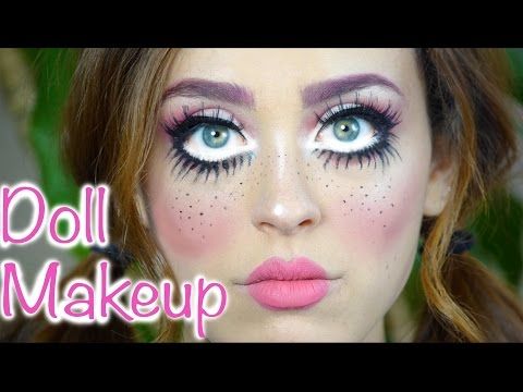 Last Minute Doll Makeup Tutorial  Free Costume  YouTube  Doll makeup 