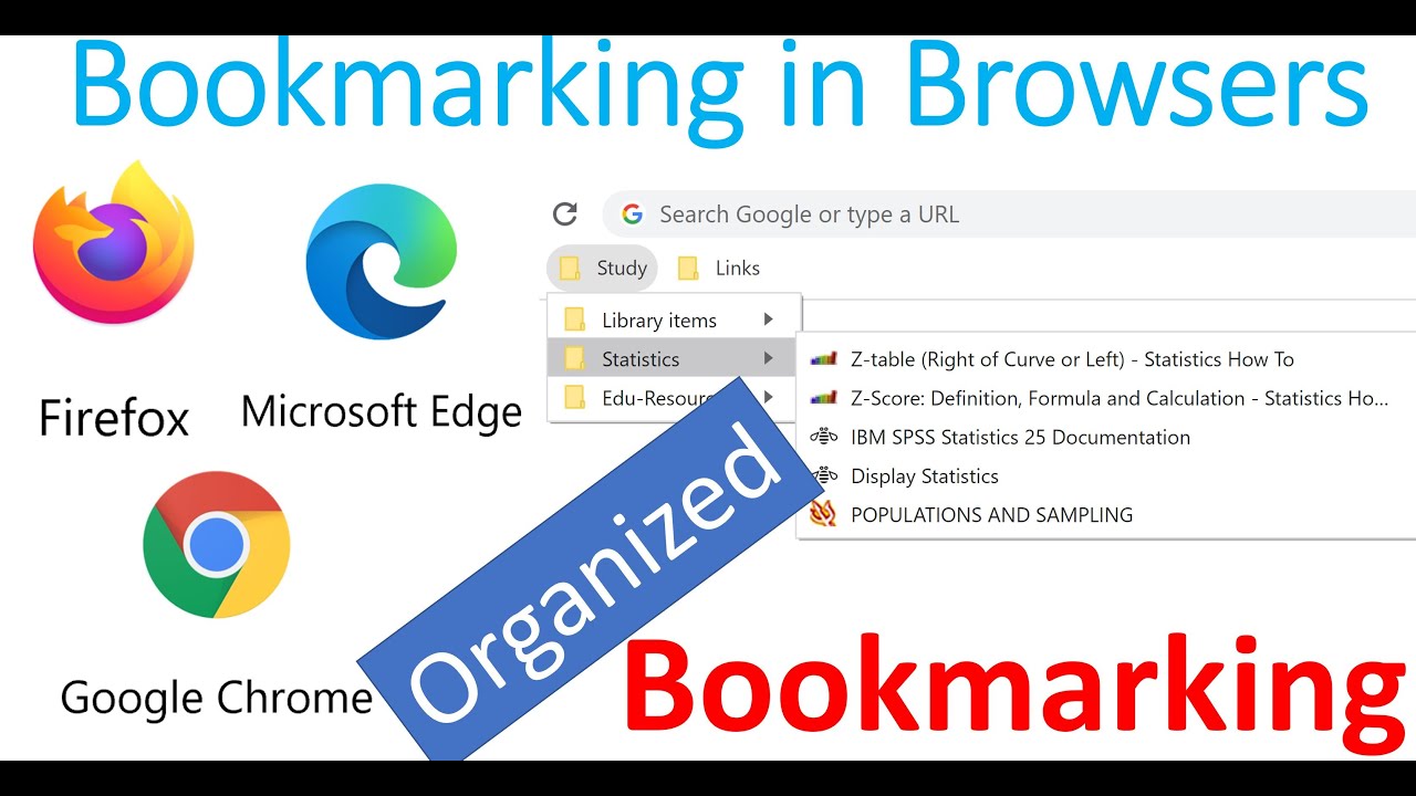 Systematic Bookmarking in web browsers Chrome Firefox and Microsoft 