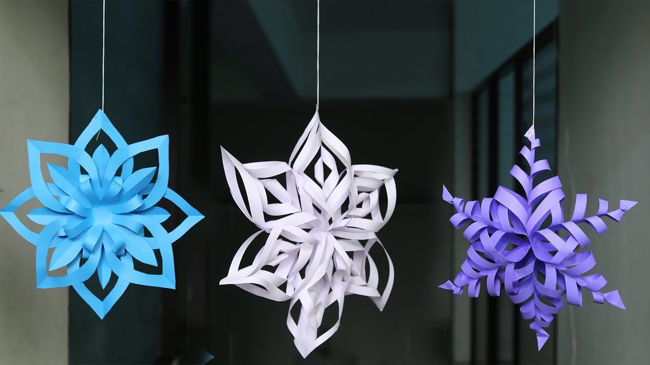 DIY 3D Snowflake Making Tutorial  DIY Crafts  YouTube