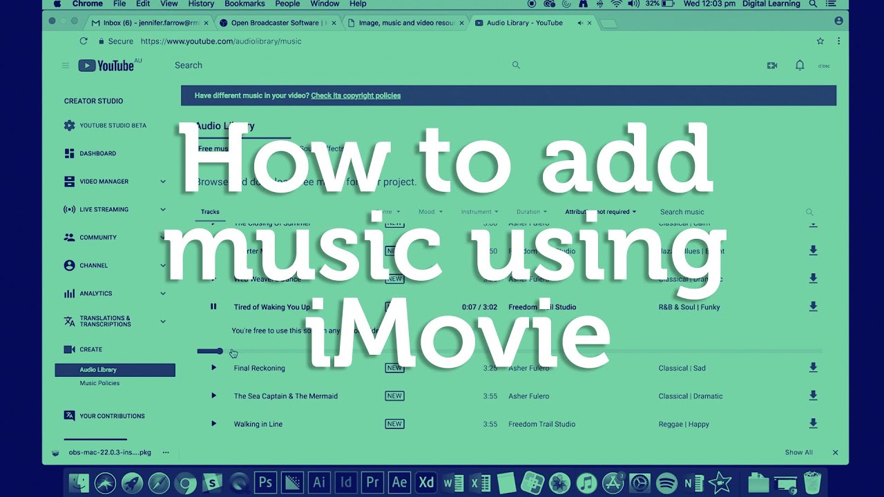 How to add music using iMovie  YouTube