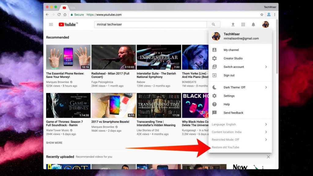 How to go Back to the old YouTube Layout 2017  TechWiser