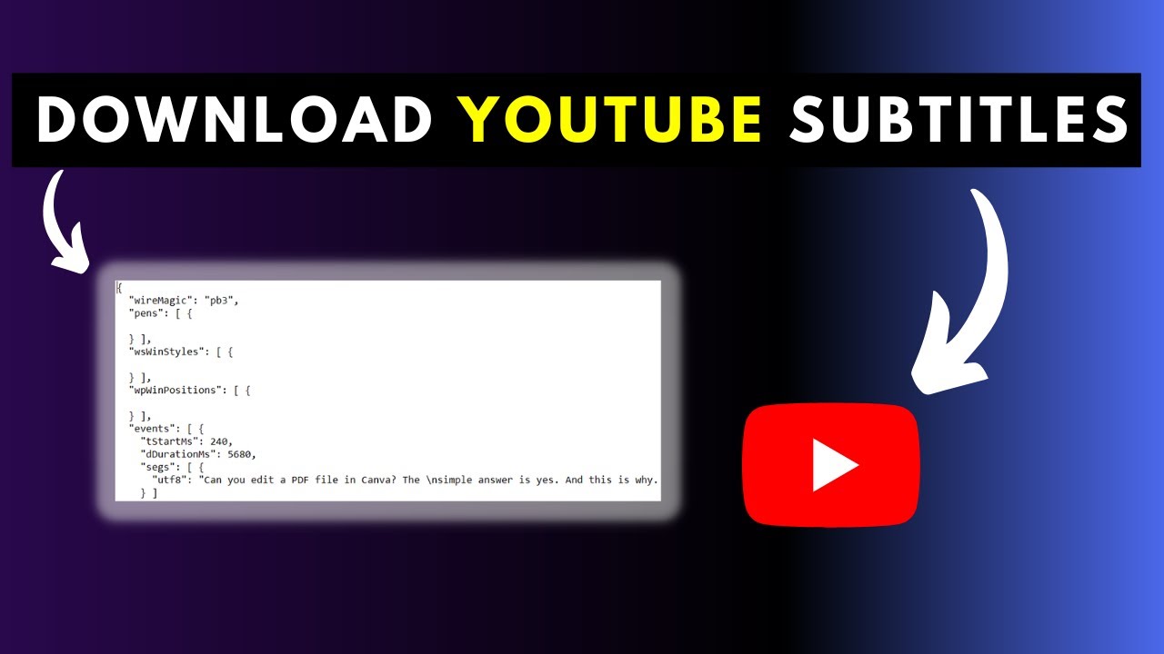 How to Download YouTube Subtitles as Google Play JSON File and Convert 