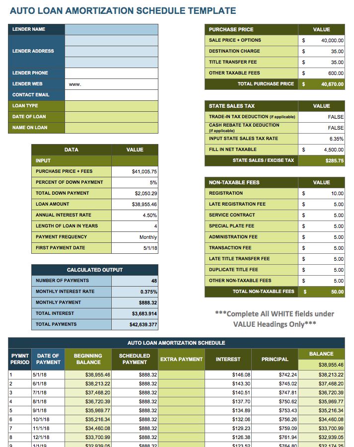 Payment Breakdown Template