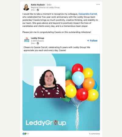 Crafting an Eye-Catching Work Anniversary Post on LinkedIn