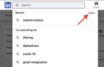 How to Clear LinkedIn Search History