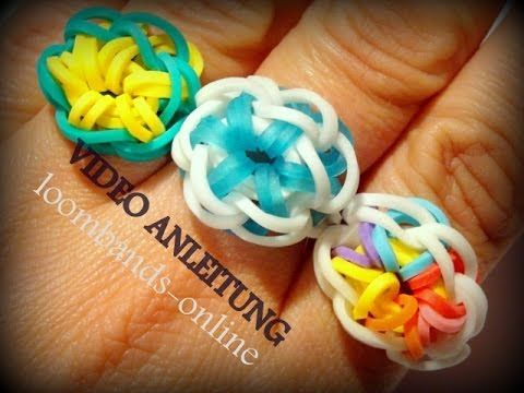 Loom Bands Anleitung Ring  Rainbow Loom Starbust Ring deutsche 