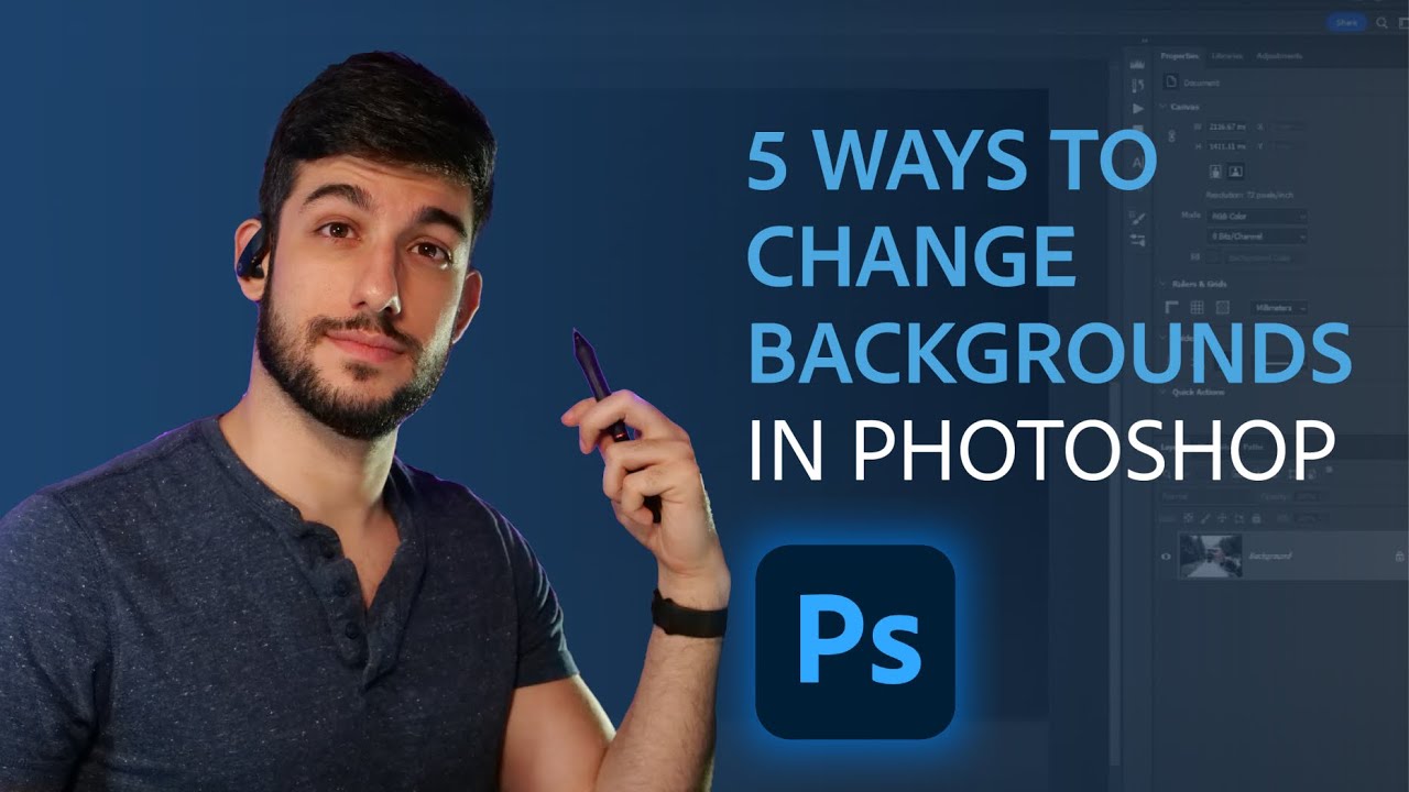 How to Change Backgrounds in Photoshop  Photoshop in 5  Adobe 