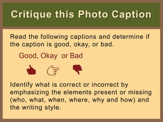 Photo Caption Writing  PPT