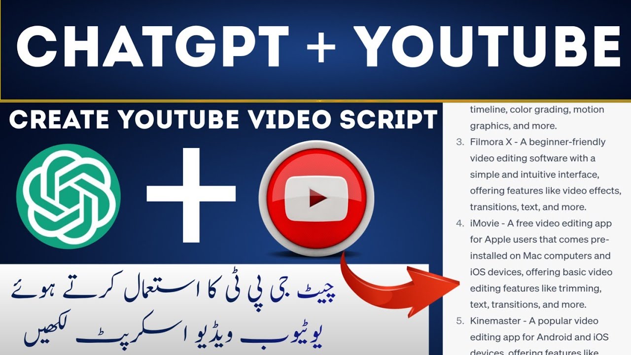 How to write youtube video script using Chatgpt Chatgpt and YouTube