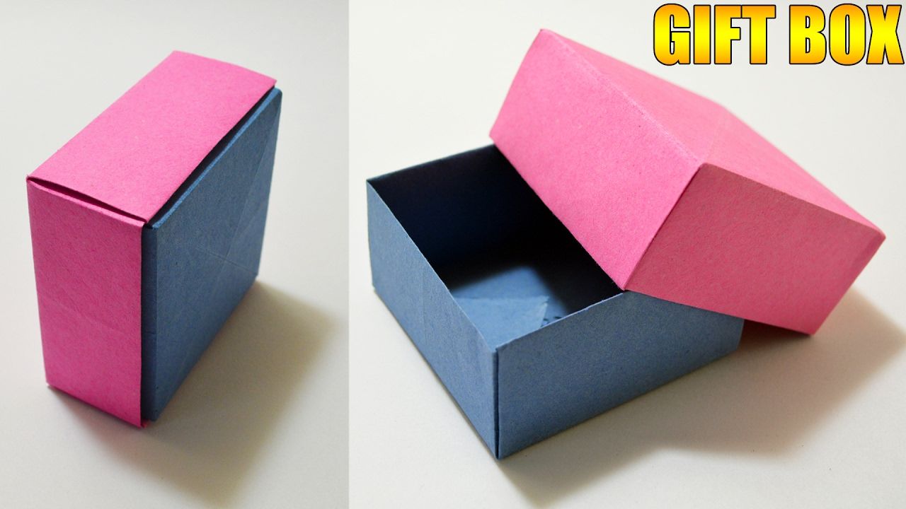 Origami GIFT BOX with Cover Easy Origami gift box Paper box diy