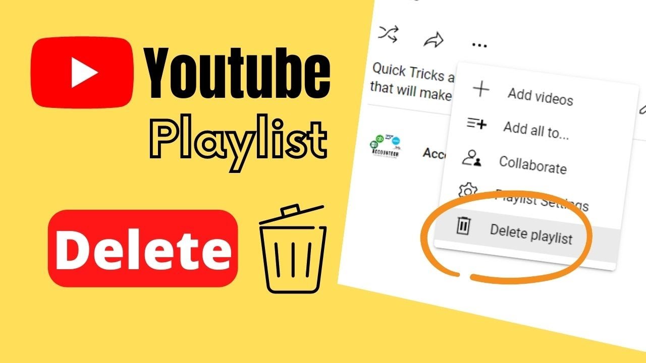 How to Delete a Playlist on YouTube Remove Extra Playlists YouTube