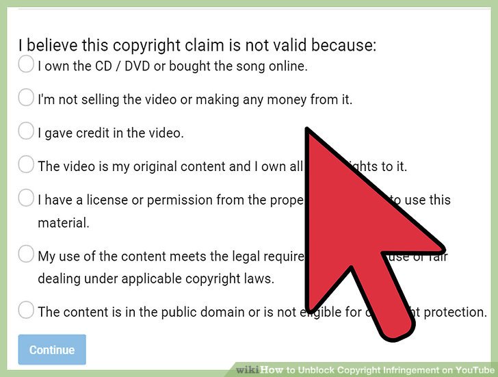 How to Unblock Copyright Infringement on YouTube with Pictures