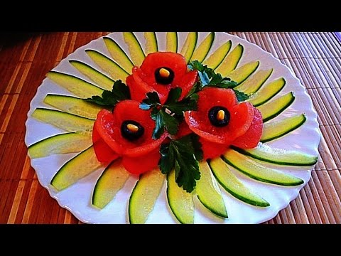 HOW TO MAKE TOMATO FLOWER CUCUMBER CARVING TOMATO CARVING VEGETABLE