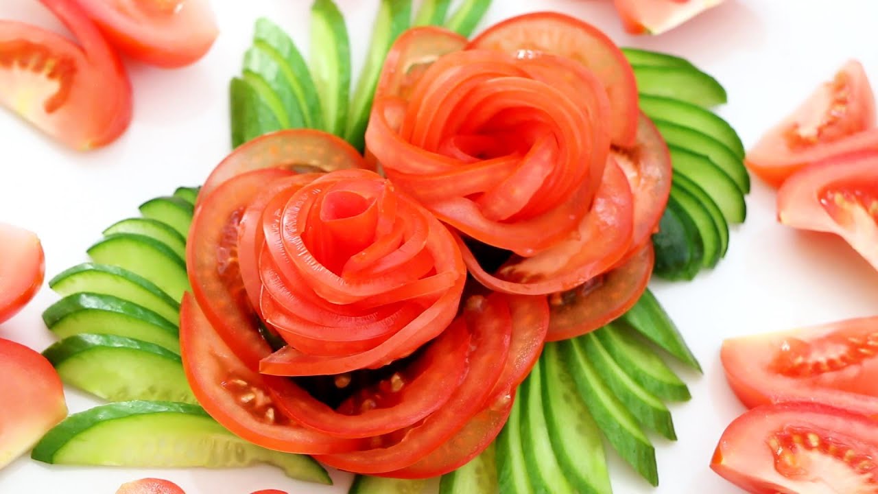 Simple Lovely Tomato Butterfly Tomato Rose Flower Design YouTube