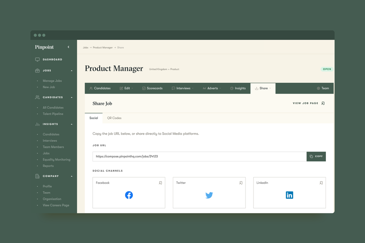 LinkedIn Applicant Tracking System Integration Pinpoint
