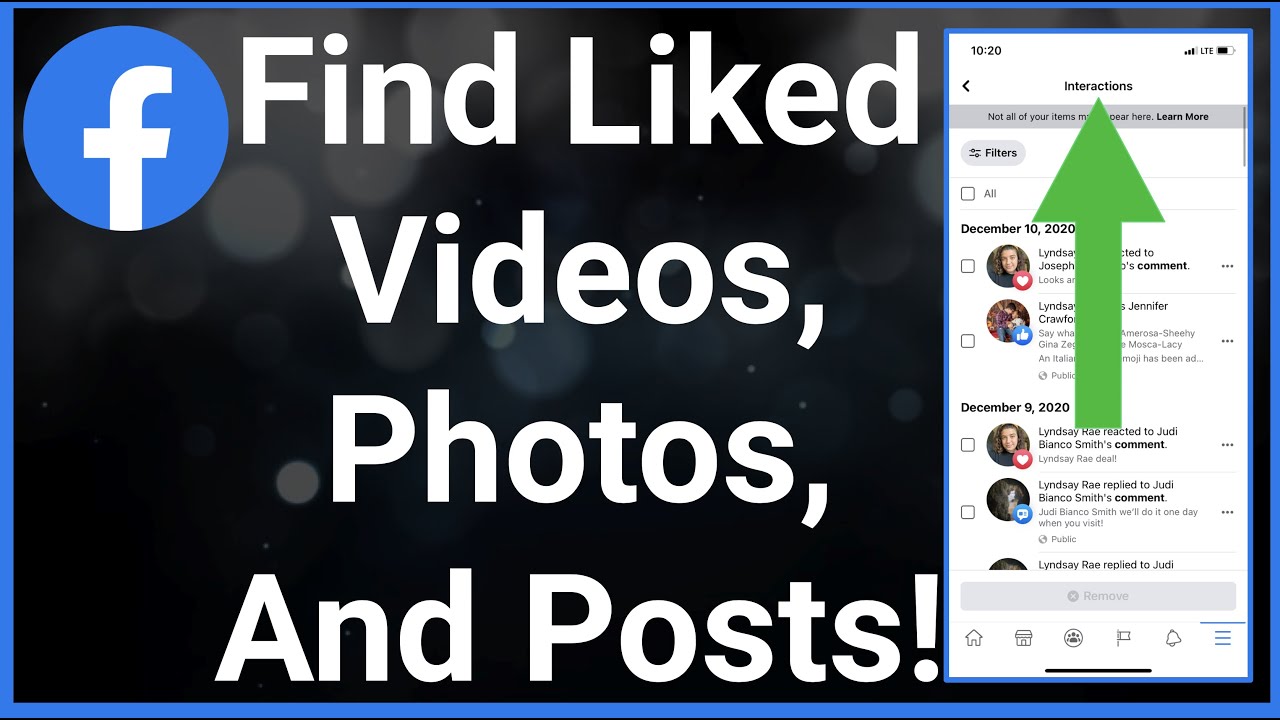How To Find Liked Videos Photos Post On Facebook YouTube