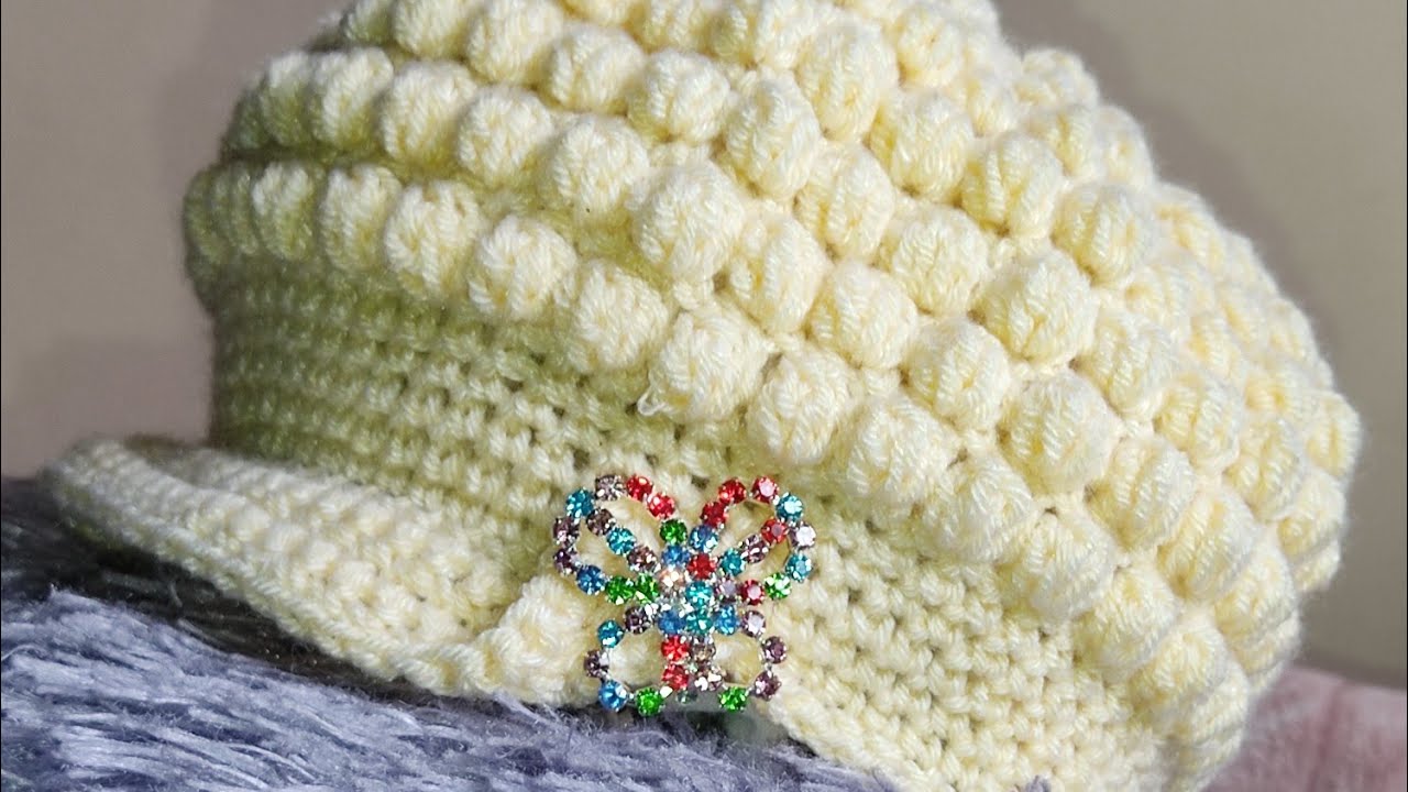 How to crochet cap using Clusterstitch part 1 crochet cap with a