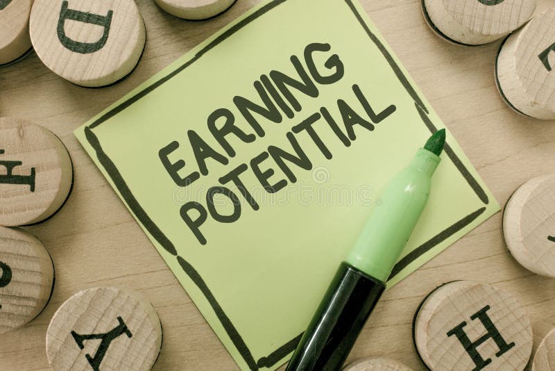 Conceptual Hand Writing Showing Earning Potential Business Photo